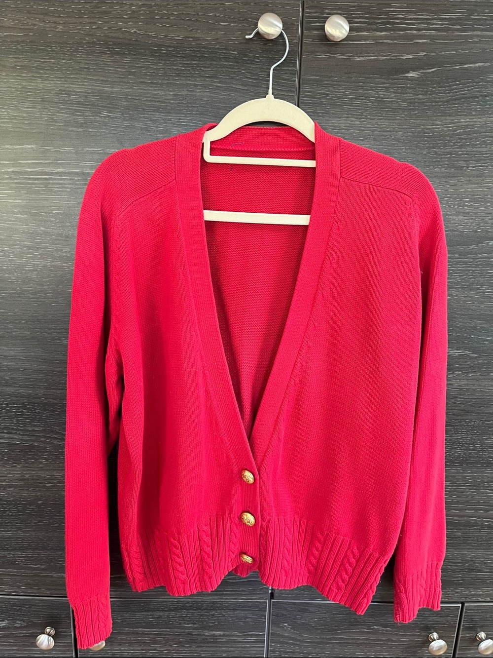Vintage Red Cotton Cardigan
